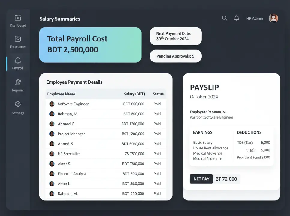 Automate salary, tax, and payslips in minutes.